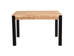 Mesa de Comedor Extensible En Acacia Maciza Y Metal Negro L120-210 Cm Trap MILIBOO