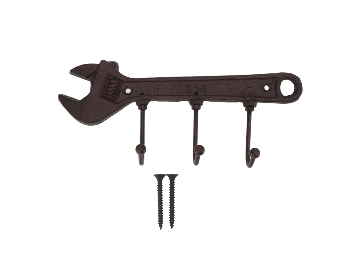 Gancho Decorativo De Pared De Hierro Fundido Estilo Industrial Para Bar/entrada, 24 X 10,5 X 4,5 Cm.
