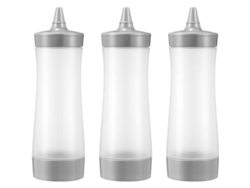 Botella Para Condimentos Con Tapón Dosificador, 350 Ml, De Plástico Pp+pe Gris.