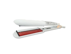 Plancha de pelo profesional de vapor infrarrojo, plancha de pelo de aniones, plancha de cerámica de placa ancha, plancha para rizar, plancha blanca húmeda y seca Chennnls