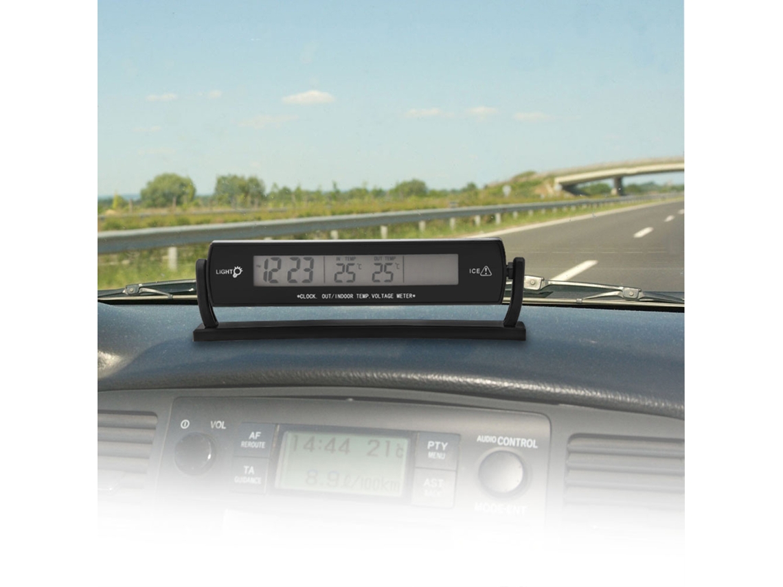 Monitor De Temperatura Y Voltaje Del Automóvil Con Pantalla Lcd Digital De Alta Precisión.