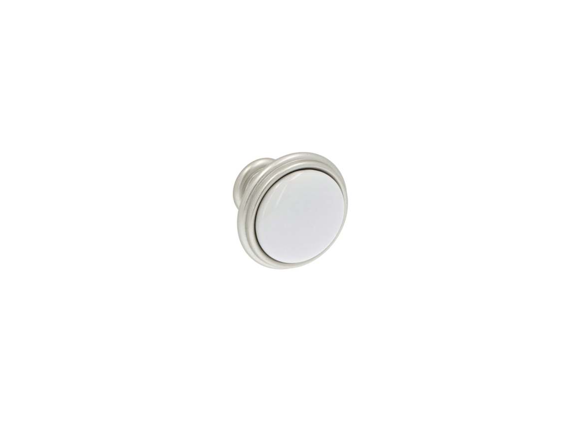 Pomo Para Muebles De Zamac Y Porcelana Diámetro 35mm Color Plateado Lote De 25 Nottingham