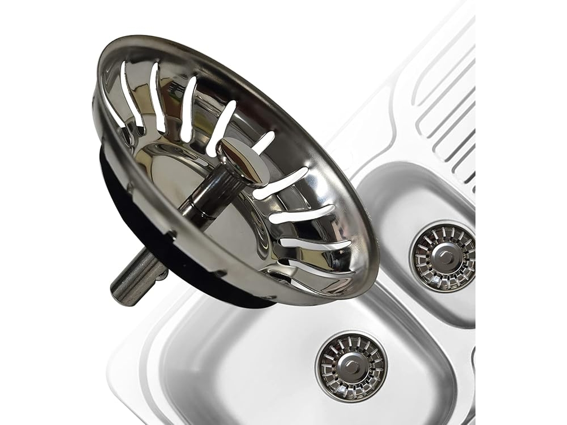 Fregadero - Tapón De Desagüe De Acero Inoxidable Para Cocina - Tamaño Para Fregaderos De 79-82 Mm - Diámetro: 80 Mm
