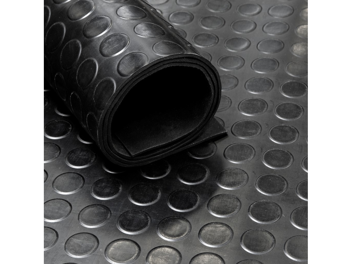 Alfombra de goma en rollo - Tacos 3 mm - 100 cm de ancho