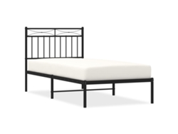 Maison Exclusive - Estructura Cama Sin Colchón Con Cabecero Metal Negro 90x190 Cm