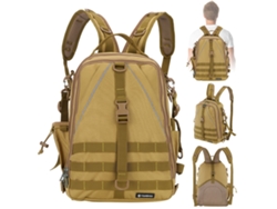 Mochila De Pesca Tomshoo Con Porta Cañas Mochila Bandolera Para Equipo De Pesca Camping Senderismo