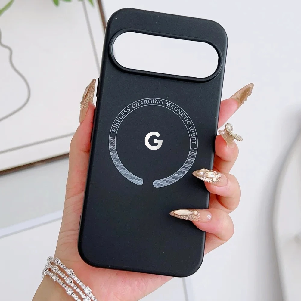 (negro, Google Pixel 9 Pro Xl) Funda De Silicona Líquida Para Teléfono, Suave Al Tacto, Compatible Con Carga Inalámbrica Magnética.