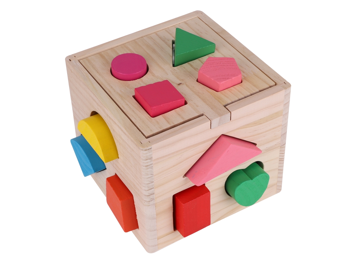 Ats-juguete Educatsivo De Bloques Geométricos Baby Intellectual 13 Agujeros Para Construir Con Formas Geométricas De Madera