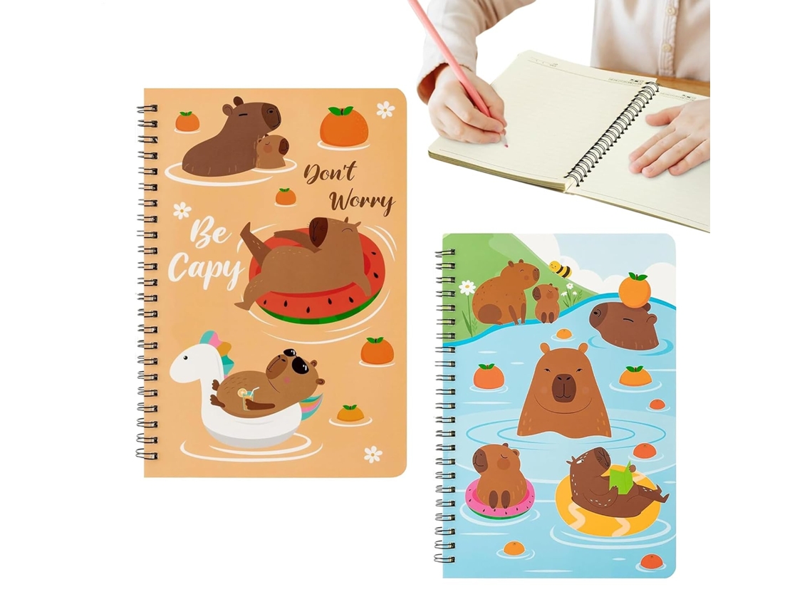 Cuadernos de espiral, cuaderno de actividades A5 con encuadernación en espiral para escribir | 2 unidades | Vayotoy