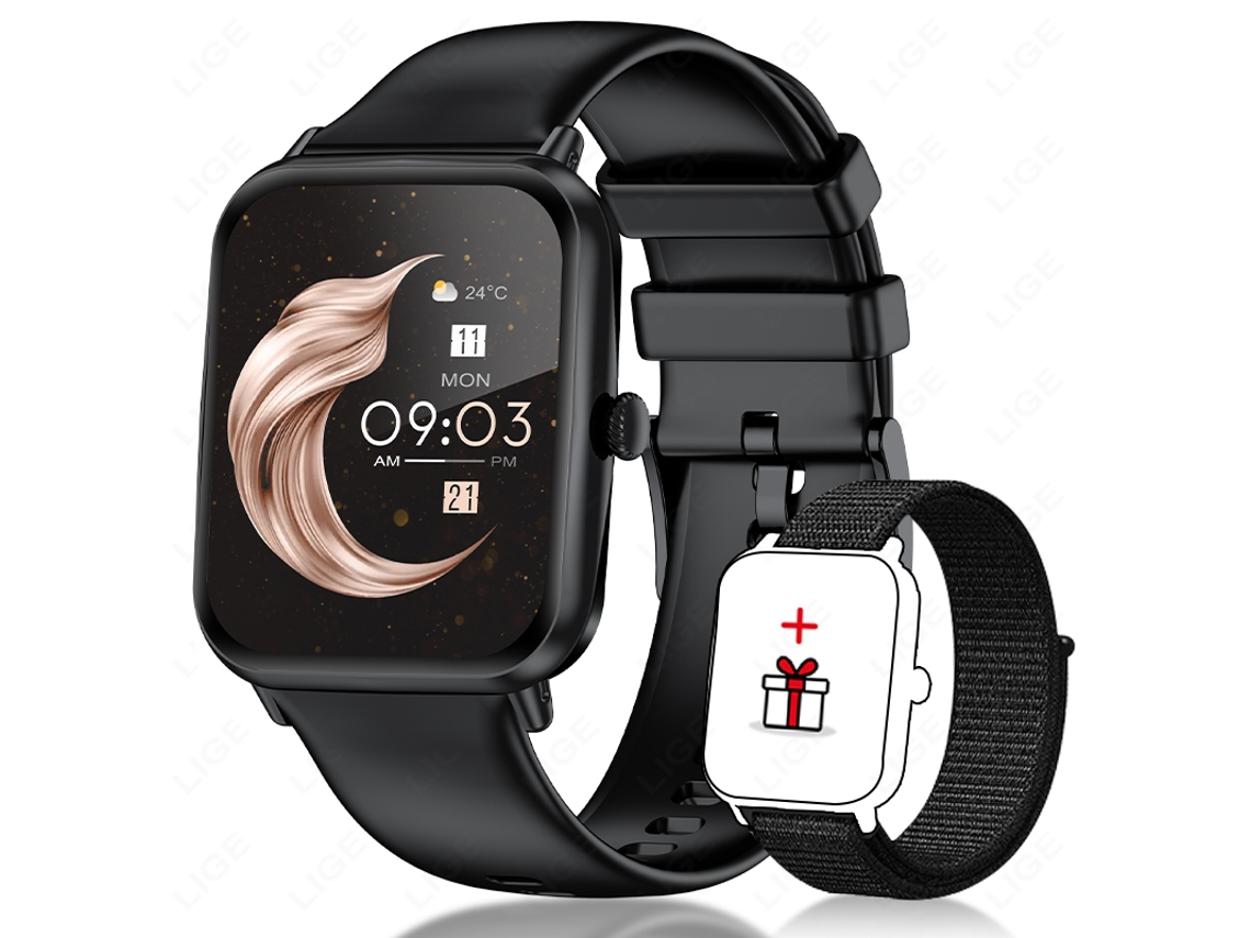 Smartwatch para mujer con pantalla HD de 1,83 pulgadas, compatible con llamadas Bluetooth y resistente al agua IP68.