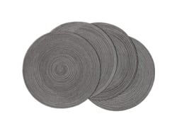Rebe-manteles Redondos De Algodón Trenzado Set De 4, 38 Cm, Para Mesa De Cocina, Fiestas, Boda, Navidad, Color Negro Gris