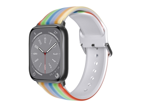 Correa de reloj inteligente de TPU transpirable para Apple Watch Series 8 y 7 41 mm / SE 2 y 6 y SE y 5 y 4 40 mm / 3 y 2 y 1 38 mm (arco iris)
