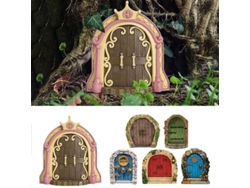 Accesorios para jardines de hadas: Puertas de madera en miniatura para árboles, decoración exterior.