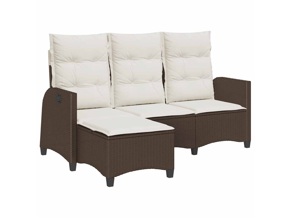 Maison Exclusive - Sofá De Jardín Reclinable Con Cojines En Forma De L Marrón