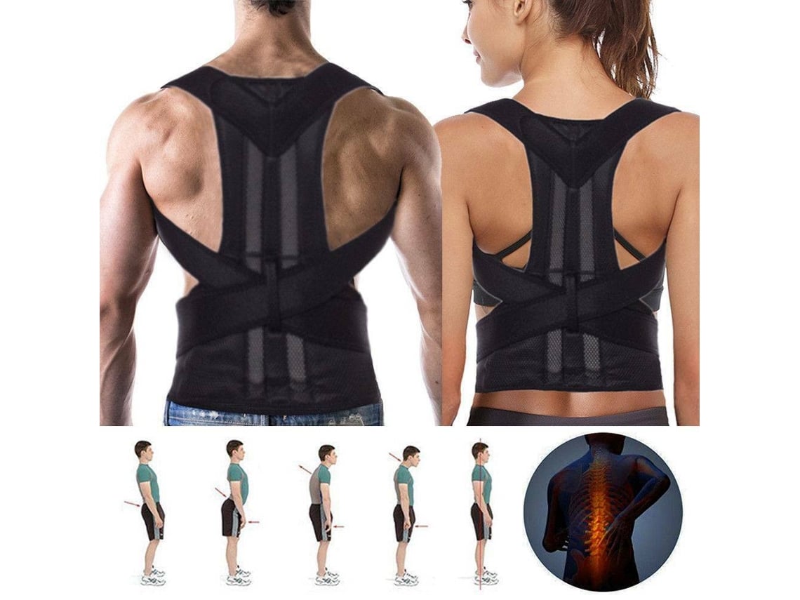 Soporte De Corrección De Postura De Espalda Correa Lumbar Estabilizador De Busto Circunferencia 90-105 Cm CHRUI