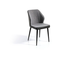 Conjunto de 4 Cadeiras de Jantar Tela Massa MOMMA HOME (Cinzento Escuro - Têxtil -49x61x84 cm)