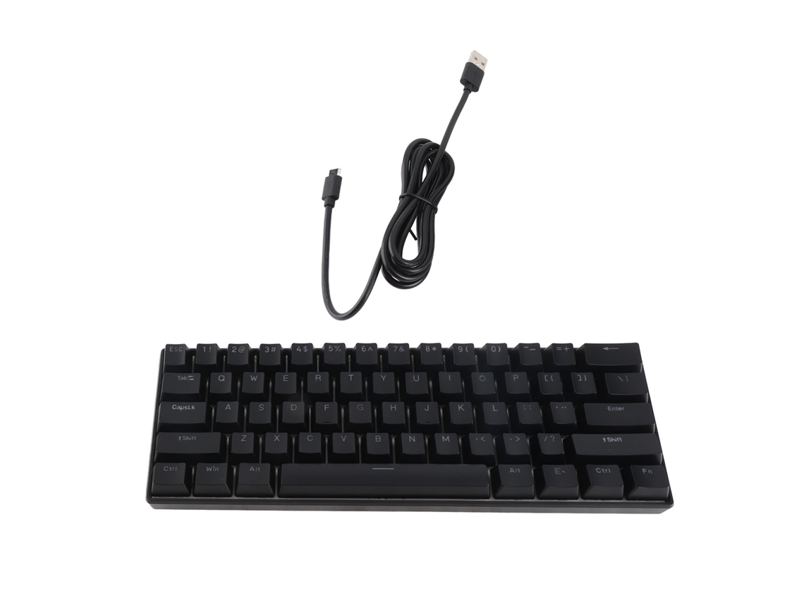 Teclado Mecánico Compacto Bajeal De 61 Teclas Con Interruptores Azules, Teclas De Doble Inyección Y Retroiluminación Led