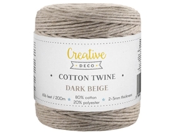 Cuerda Macramé Beige Oscuro 3Mm X 200M Hilo De Algodón Y Poliéster /- Hilo Natural De 0 5 Mm De Grosor CREATIVE DECO