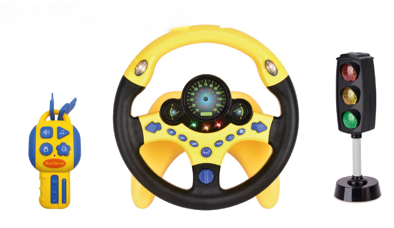 Volante Juguete Infantil Chrui Para Asiento Trasero Con Llave Y Luz (amarillo)