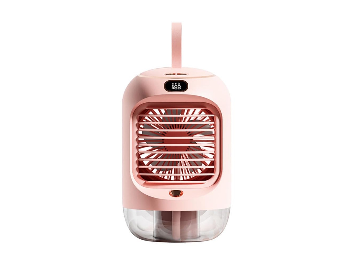 Ventilador De Sobremesa Portátil Con Función De Nebulización, Velocidad Del Viento Y Rotación Ajustables, Y Equipado Con Luz Nocturna.