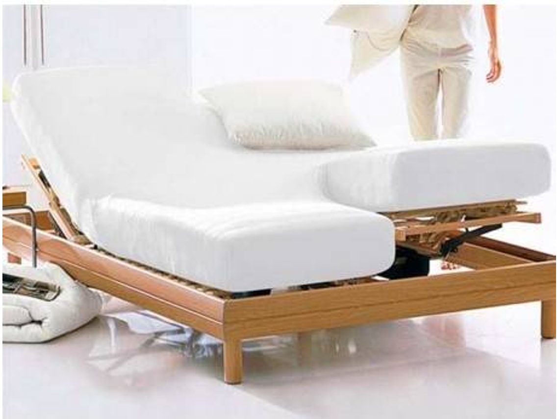 Sábana Bajera En H Para Cama Articulada 100% Algodón Blanco 180 cm