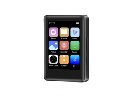 Lector MP3 reproductor bluetooth 5.0 pantalla táctil completa reproductor de música deportivo portátil reproductor de radio fm negro