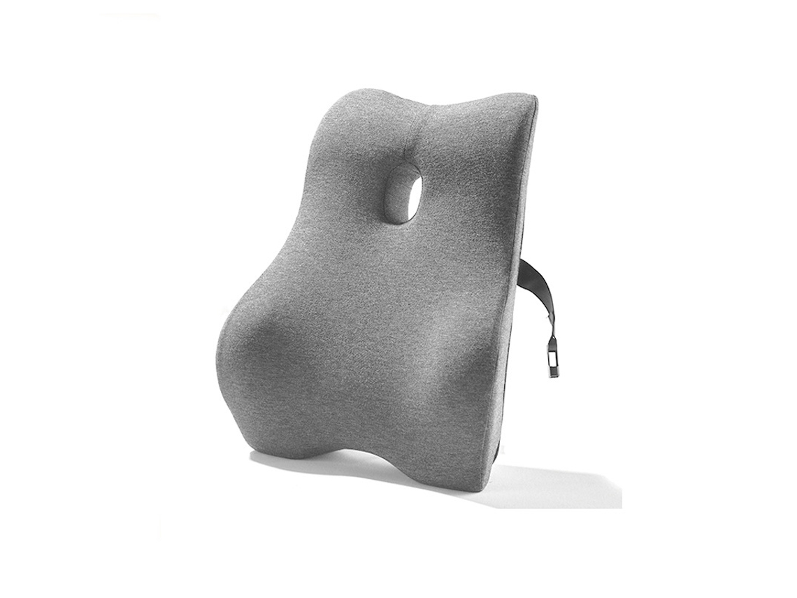 Almohada Eifson Ergonómica De Apoyo Lumbar Para Oficina, Almohadilla Curva 4d De Algodón Viscoelástico (gris Claro)