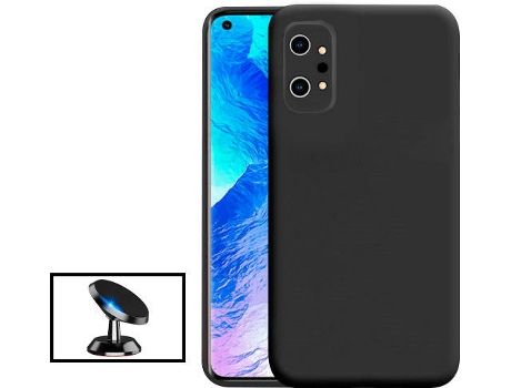 Kit Soporte Magnético de Coche y Funda Silicona Liquida Realme GT Neo2 PHONECARE Negro
