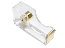 Dispensador de cinta adhesiva de acrílico transparente, cortador de cinta, material de oficina, antideslizante, fácil de usar, 12 x 6,5 x 3,5 cm, GOKOCO