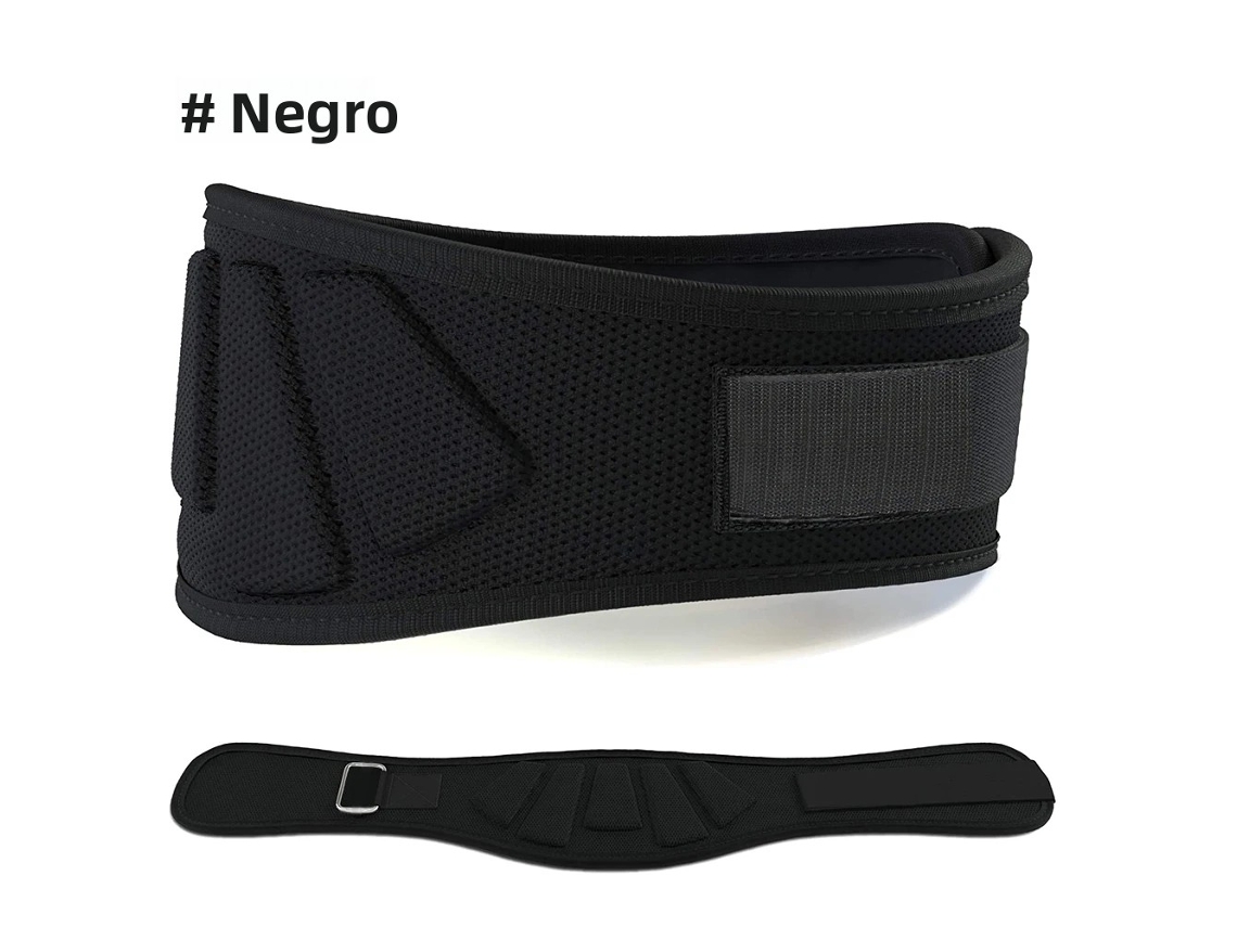 Cinturón De Levantamiento De Pesas (negro Con L) Para Entrenamiento En Gimnasio Y Soporte Para La Espalda Baja.