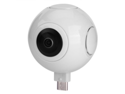 Cámara Digital Vr Panorámica De 360 Grados Hd De Doble Ojo De Pez Mini Potable Blanca