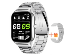 Reloj Inteligente con Monitorización de Ritmo Cardíaco Presión Arterial y Oxígeno en Sangre Llamadas Bluetooth y Pantalla Plateada Grande YEMAESRE