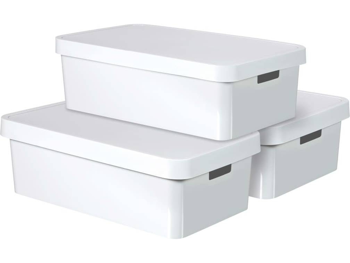 Curver Cajas de almacenaje Infinity 3 unidades 30L blanco