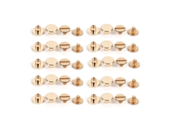 10 Conjuntos De Perno De Bronce Macizo 5/6.5/8mm Tornillo De Botón Para Cuero Hebilla Diy Oro