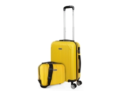Maleta Abs Pequeña ITACA Sevron amarillo (38X55x20 Cm - 38L)