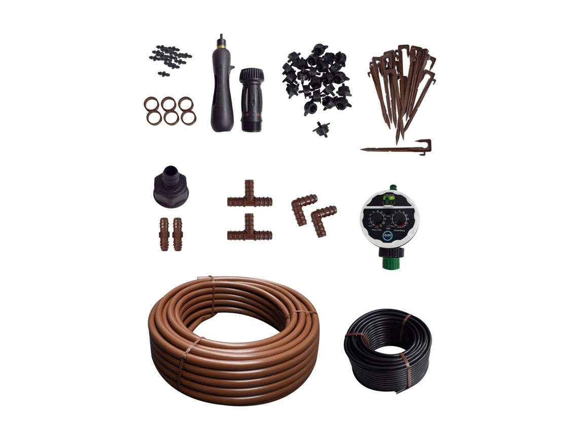 Jardin202 - Kit De Riego Por Goteo Con O Sin Programador | Completo Para Jardín Y Huerto Con Programador | Con Programador ()
