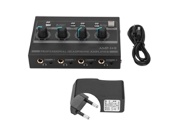 Amplificador De Auriculares Estéreo Compacto De 4 Canales Amp-14ii Con Adaptador De 12 V 2 A Para Estudio Y Escenario.