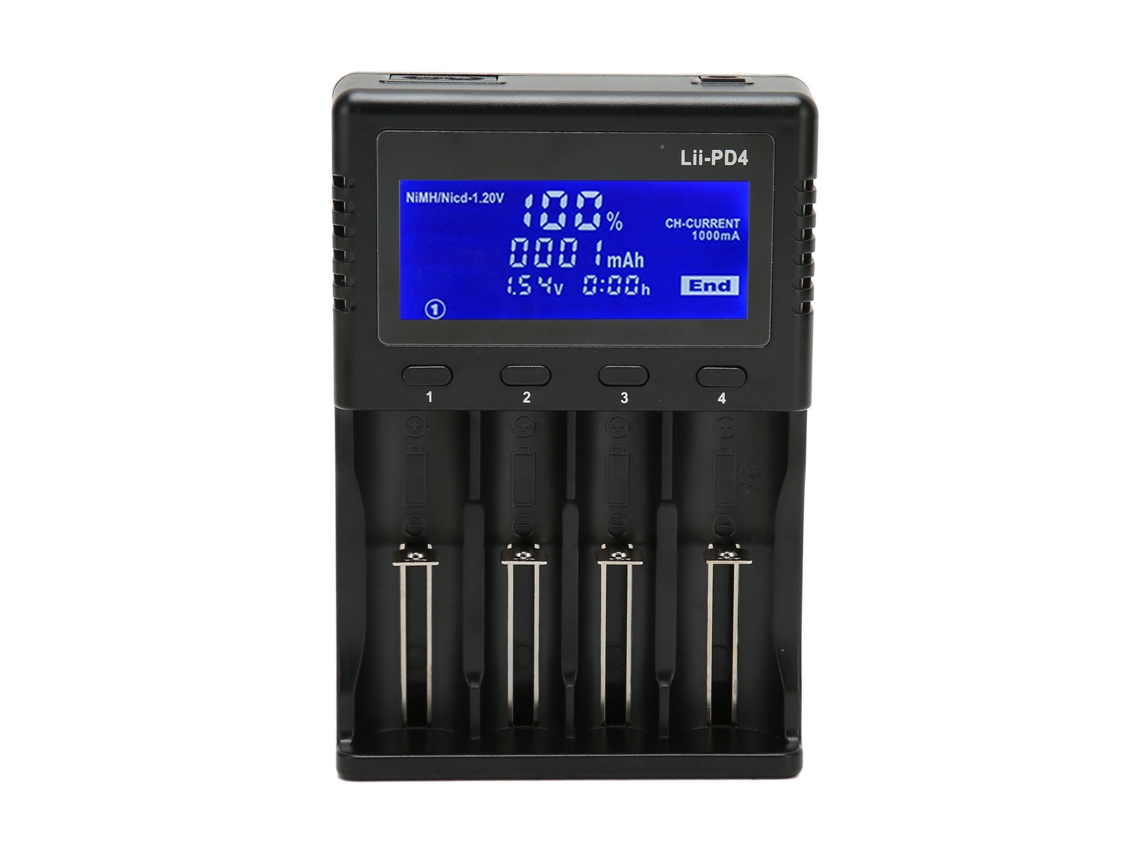 Cargador De Baterías Inteligente Con 4 Ranuras Y Pantalla Lcd, Universal, Para Baterías 18650, 26650 Y 20700 Con Enchufe Estadounidense.