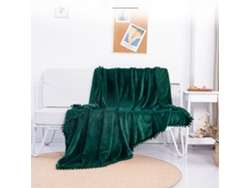 KOFIHETY Manta de lanzamiento de vellón para sofá, sofá, manta de poliéster de microfibra súper suave y cálida para todas las estaciones, verde, 150 x 200 cm