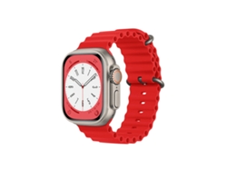 Correa de silicona Ocean Waves para Apple Watch Ultra 3, color rojo. Phonecare