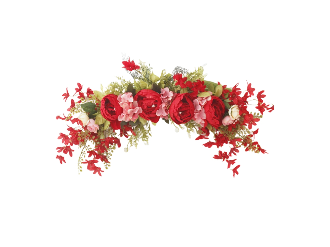 Guirnalda Primaveral Para Puerta Decoración Floral En Espejo Arco De Boda Peonía