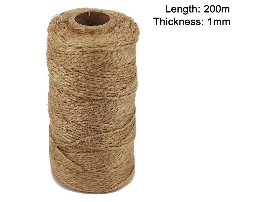 VVJIJILLY Corda De Juta Natural 200m 1mm, Corda Para Artesanato Decoração Diy Jardinagem Trançado À Mão