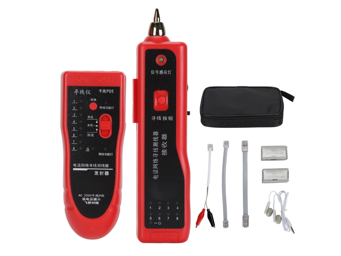 Localizador De Cables Antiinterferencias Rj11 Y Rj45 Con Detección Poe Y Comprobador De Red Multifuncional