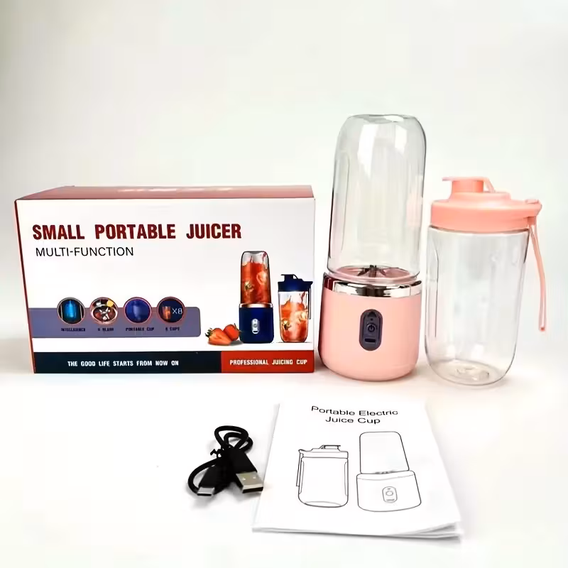 Batidora Y Exprimidor Portátil 2 En 1, Con Seis Cuchillas, Capacidad De Carga Usb Y Diseño De Doble Vaso.