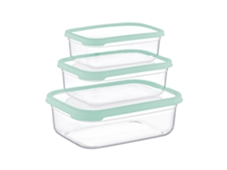 Set 3 Recipientes Herméticos para Alimentos, de forma Rectangular 7house