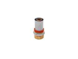 Conector macho recto multicapa Gibalto tipo U a presión, rojo Ø16x3/8, alta resistencia y fácil instalación