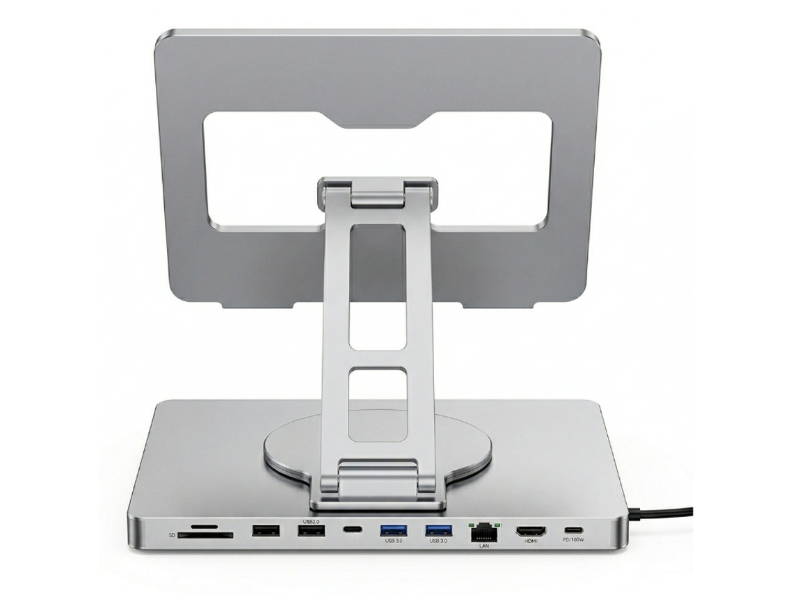 Base de acoplamiento con soporte para 360º HDMI, red USB 3.0, PD, 100 W, compatible con DeX para Samsung Galaxy Tab S9 | Plus | Ultra