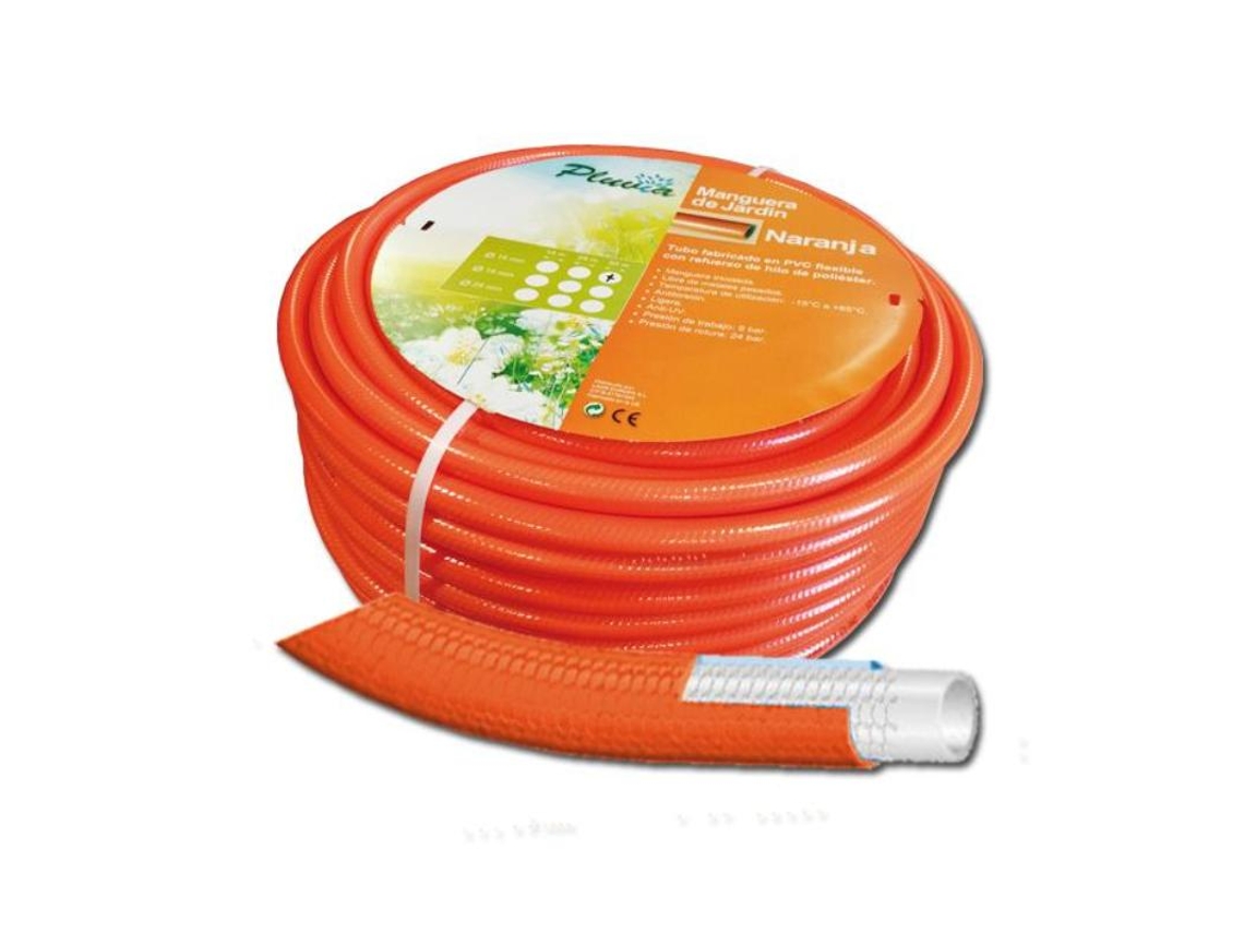 Pluvia manguera naranja flexivel trenzada 25 ø x 50 m (1)