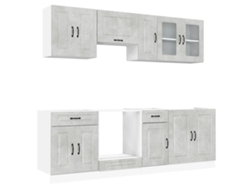 Juego de 8 gabinetes de cocina Kalmar de color gris cemento EXCLUSIVO DE LA CASA
