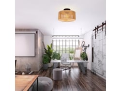 2026-lámpara De Techo Semi Empotrada Neoglint Con Tejedura De Ratán, Estilo Vintage, Ideal Para Cocina, Sala De Estar Y Pasillos